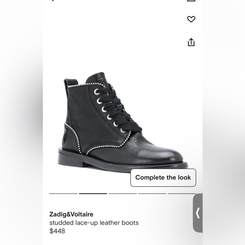 Brand new Zadig&Voltaire studded lace up leather boots
